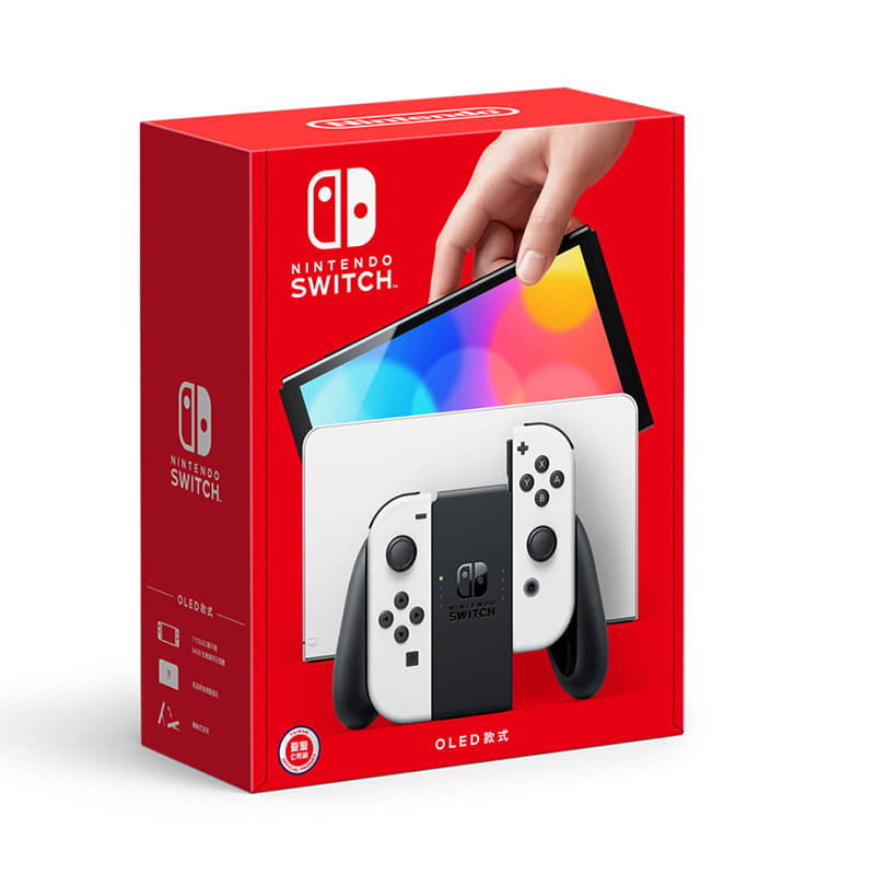 【Nintendo任天堂】Switch遊戲主機OLED電力加強版一年保固台灣公司貨[全新現貨]_(白色/紅藍)
