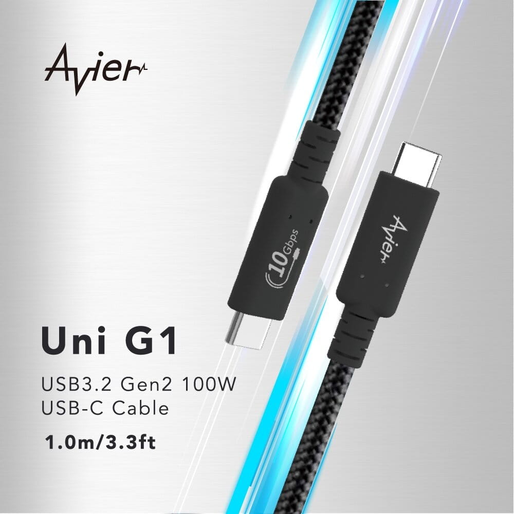 【Avier】Uni G1 USB3.2 Gen2 100W 高速資料傳輸充電線 1M-適用蘋果iPhone15