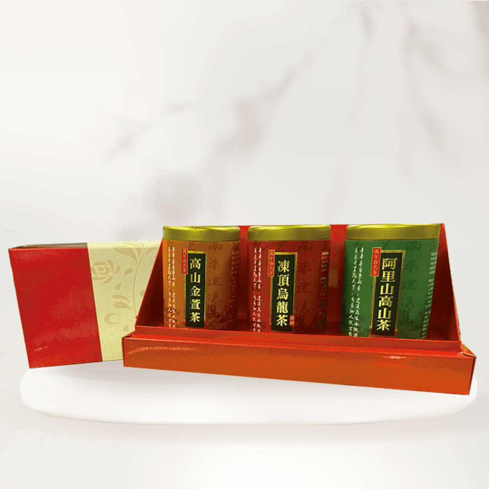 【萬年春】小茗冠禮盒(75gx3罐/盒)(高山茶+金萱茶+烏龍茶)