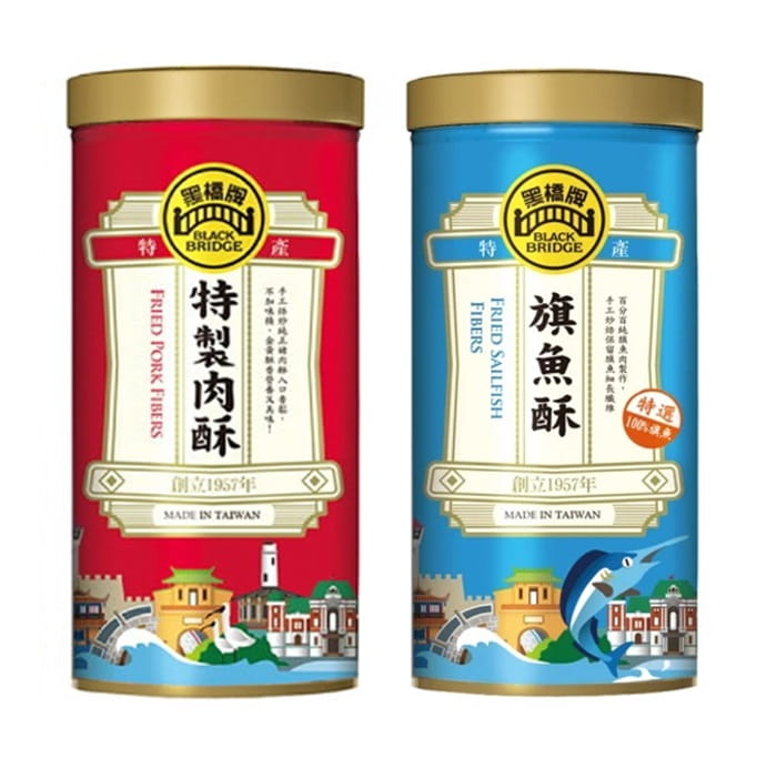 【黑橋牌】肉酥組合(旗魚酥240/罐+特製肉酥270g/罐)共2罐