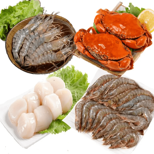 【華得水產】特大草蝦+特大白蝦+熟凍爆蛋紅蟳+日本鮮甜生食級干貝