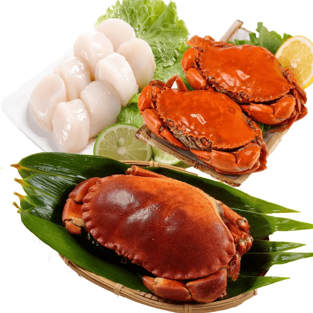 【華得水產】英國野生爆卵麵包蟹1隻+爆蛋紅蟳1隻+日本生食級干貝1包