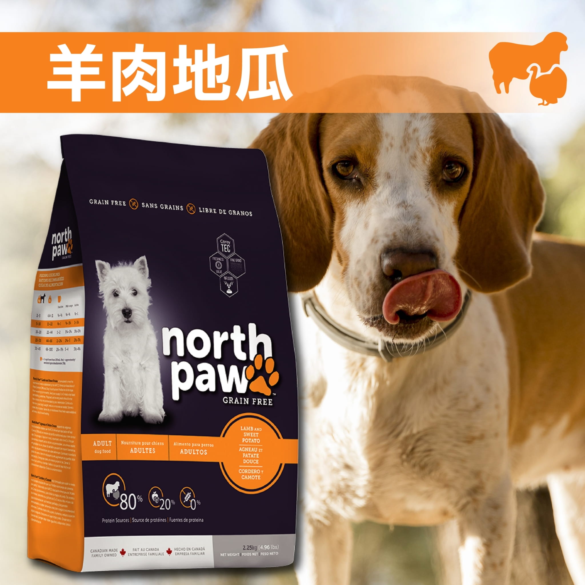 【野牧鮮食northpaw】羊肉地瓜犬飼料2.25kg