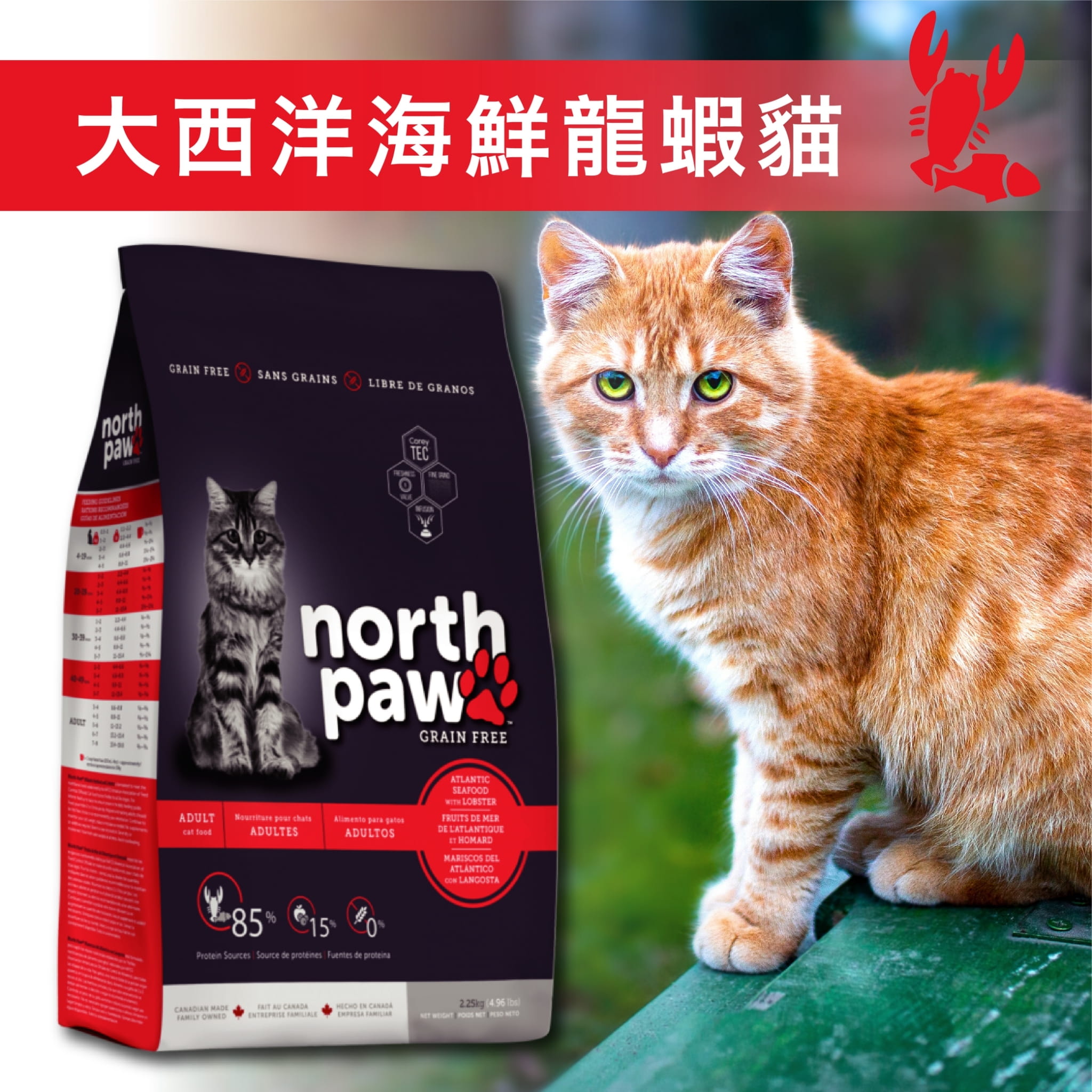 【野牧鮮食northpaw】大西洋海鮮龍蝦貓飼料2.25kg