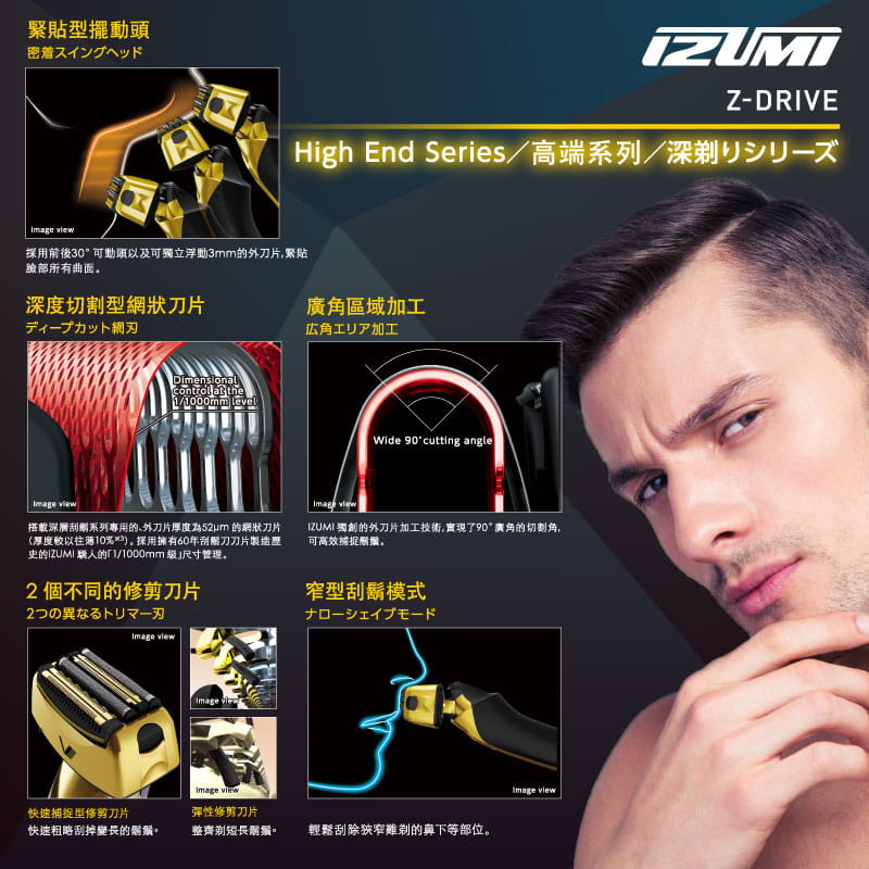 【日本 IZUMI】深剃銳利四刀頭電鬍刀 FR-V658_商品詳情3