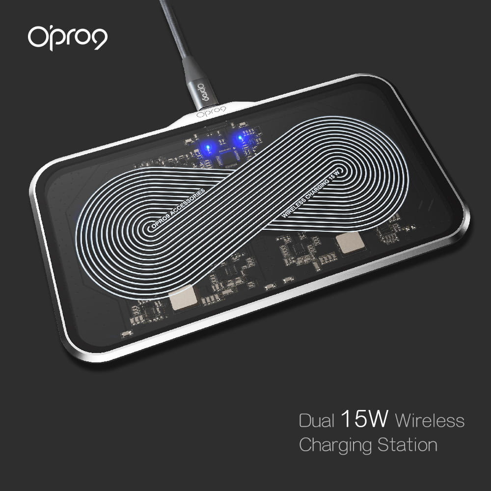 【Opro9】雙15W無線充電站