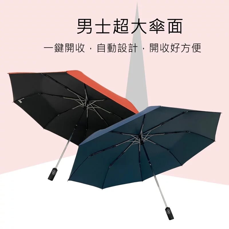 【秀裕prolla】58CM黑膠大傘面男用自動傘任選二支