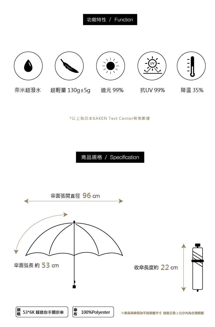 【prolla】Sugar極輕糖果傘-雨傘產品規格