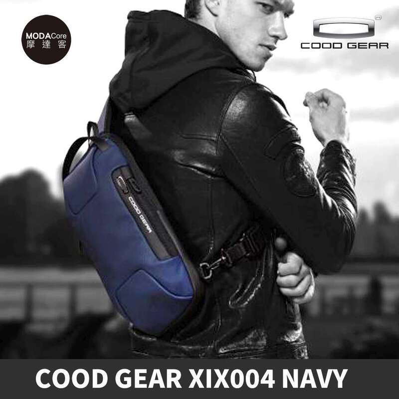 【摩達客】韓國進口COODGEAR-XIX004時尚都會休閒防潑水輕便型男單肩包斜跨包(深藍5.5L)