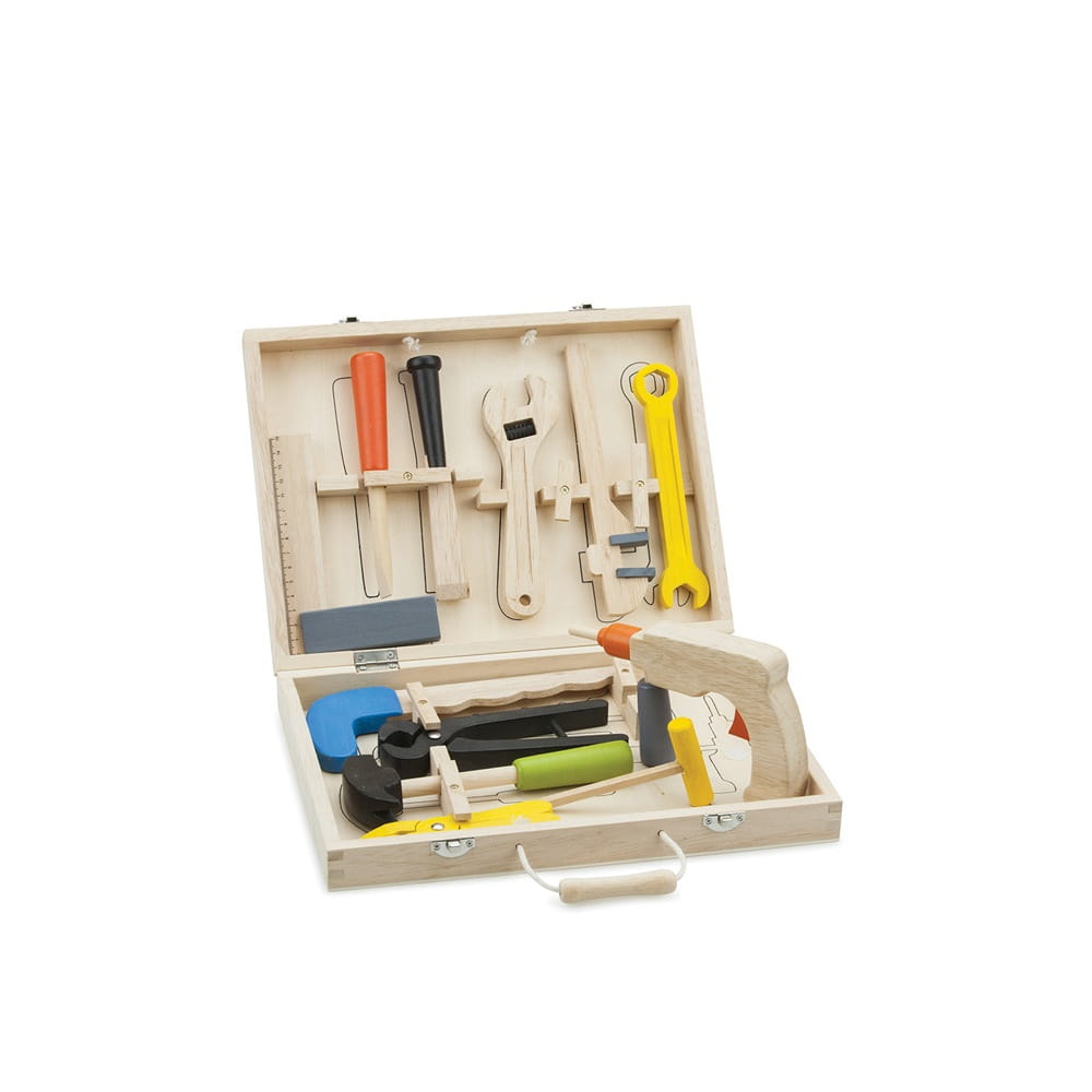 【荷蘭NewClassicToys】天才小木匠工具箱玩具12件組-18281