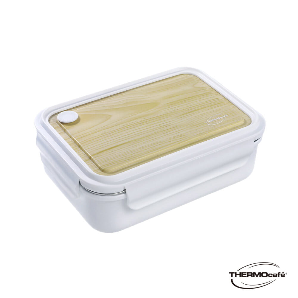 【THERMOcafe'凱菲】不銹鋼保鮮盒800ml-白色木紋 (TCLB-800-WT)