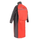 【前開式雨衣】雙色機能前開式尼龍風雨衣--橘紅