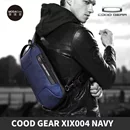 韓國進口COOD GEAR-XIX004時尚都會休閒防潑水輕便型男單肩包斜跨包(深藍5.5L)