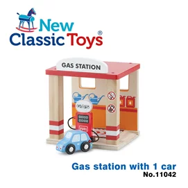 木製車車加油站玩具-11042