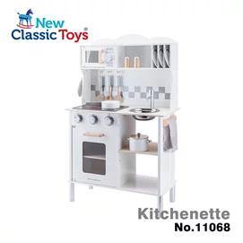 聲光小主廚木製廚房玩具(天使白含配件12件)-11068