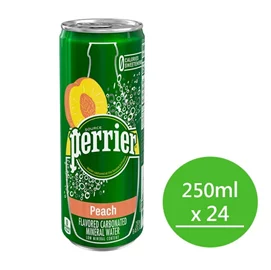沛綠雅氣泡天然礦泉水水蜜桃風味鋁罐(250mlx24)