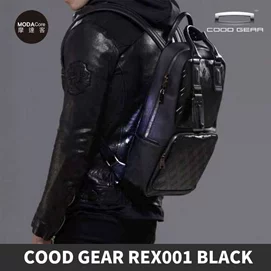 韓國進口COOD GEAR_REX001黑霧光刀刻紋頂級時尚商務雙邊後背包電腦包15L