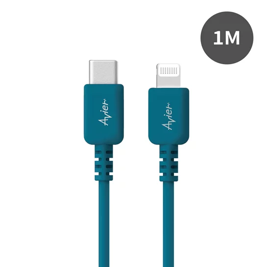 COLOR MIX USB C to Lightning 高速充電傳輸線(土耳其藍)
