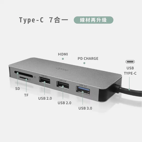 【新品優惠】USB-C 7合1多功能轉接器100W (FCA430-01-001)