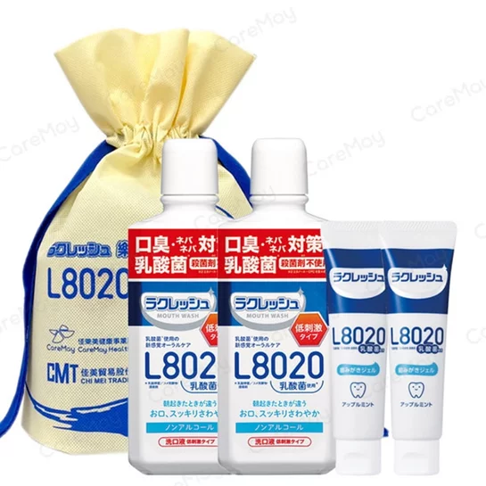 【樂可麗舒】L8020乳酸菌500ml漱口水2瓶+乳酸菌牙膏2條