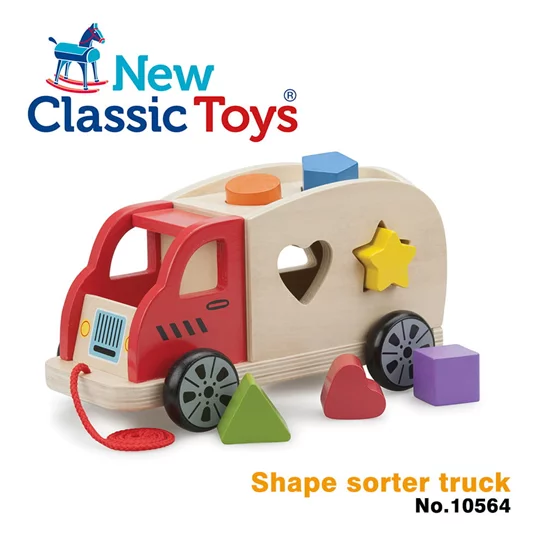 寶寶木製幾何積木車-10564