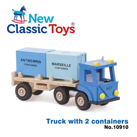 貨櫃系列-木製裝運貨櫃車玩具-10910