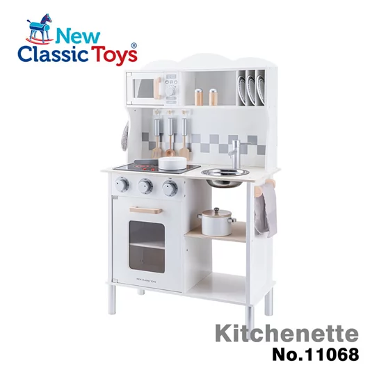 聲光小主廚木製廚房玩具(天使白含配件12件)-11068