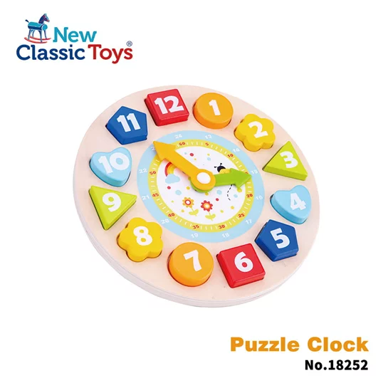 【荷蘭NewClassicToys】寶寶形狀學習時鐘拼圖-18252
