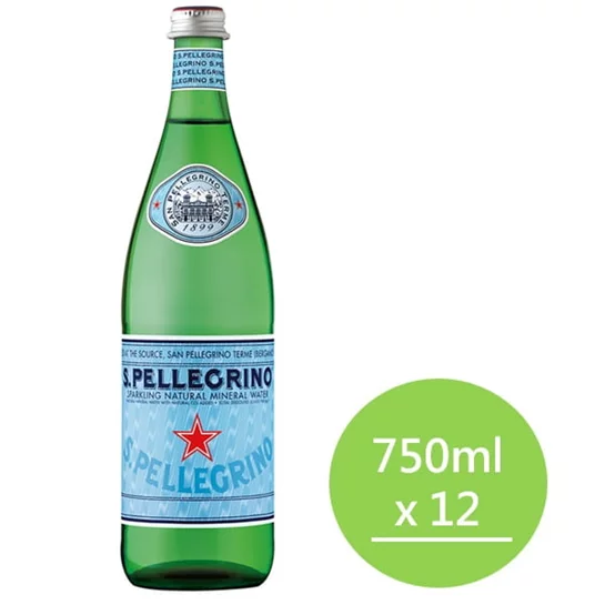 【S.Pellegrino】聖沛黎洛天然氣泡礦泉水(750mlx12)