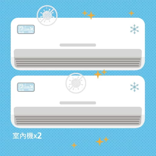 冷氣清潔|分離式壁掛室內機兩台現場潔菌
